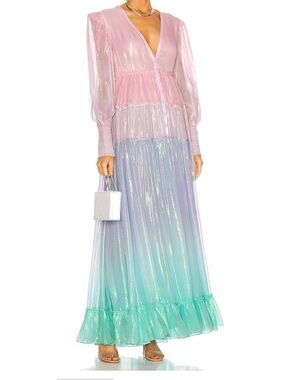 rococo sand emi pleat dress ROCOCO SAND Emi Dress in Orange & Pink Ombre